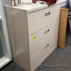 Beige 3 Drawer Lateral File Cabinet